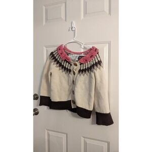 Field & Flower Lambswool Angola Cardigan Button Closure Sweater, Medium